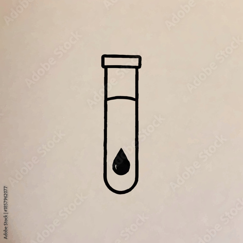 Liquid in Test Tube with Droplet for Scientific Analysis

