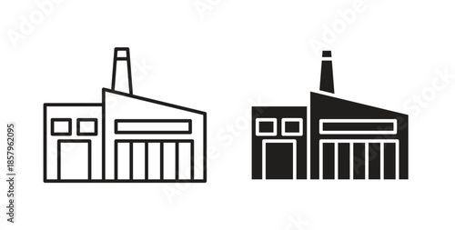 Factory icons. EPS 10. Graphic icon vector designs