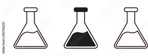 Flask icons. EPS 10. Graphic icon vector designs