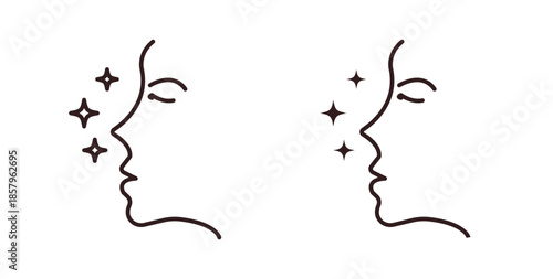 Glowing skin icons. EPS 10. Graphic icon vector designs