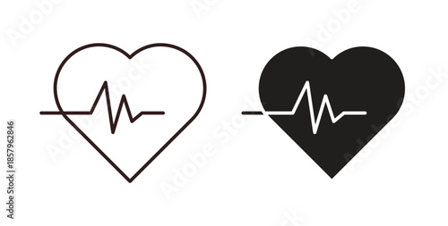 Heartbeat icons. EPS 10. Graphic icon vector designs