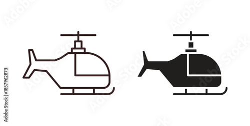 Helicopter icons. EPS 10. Graphic icon vector designs