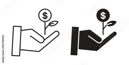 Investment icons. EPS 10. Graphic icon vector designs