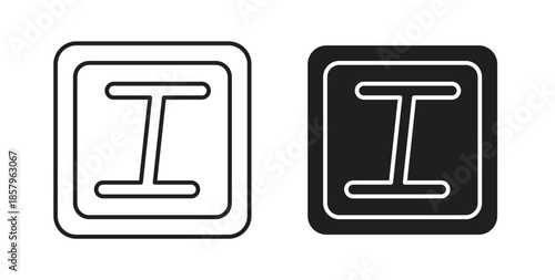 Italic button icons. EPS 10. Graphic icon vector designs