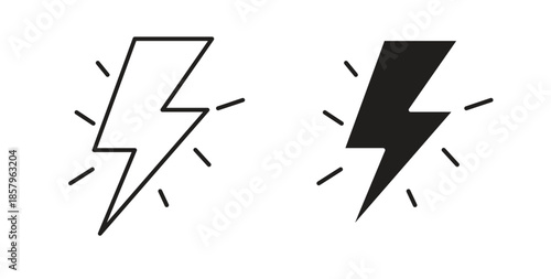 Lightning bolt icons. EPS 10. Graphic icon vector designs