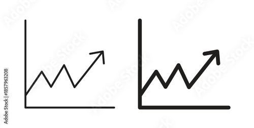 Line chart icons. EPS 10. Graphic icon vector designs