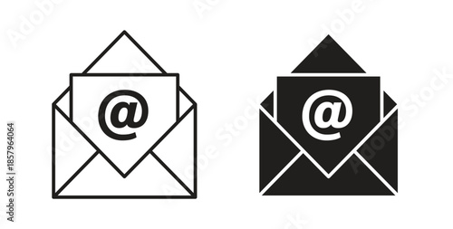 Open email icons. EPS 10. Graphic icon vector designs