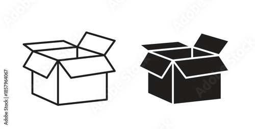 Open box icons. EPS 10. Graphic icon vector designs