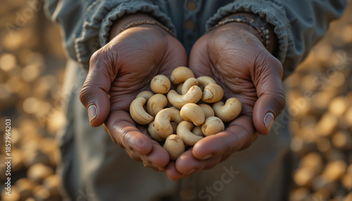 hand full of cashew nuts