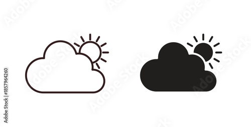 Partially cloudy icons. EPS 10. Graphic icon vector designs
