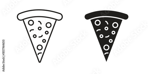 Pizza slice icons. EPS 10. Graphic icon vector designs
