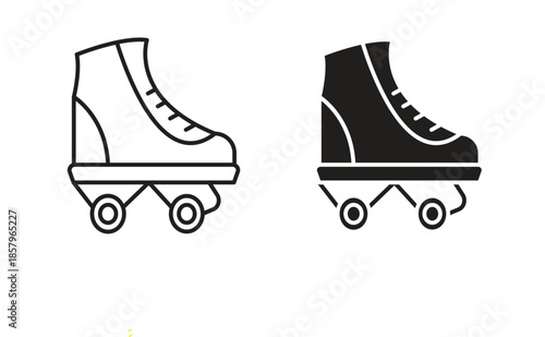 Roller skates icons. EPS 10. Graphic icon vector designs