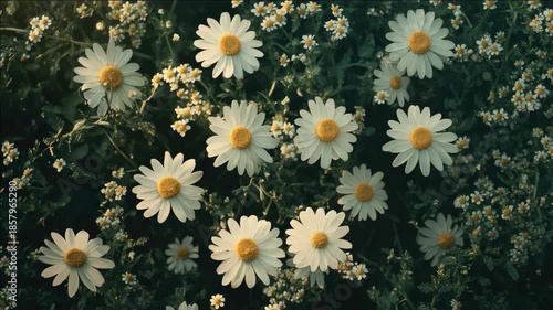 The captures the delicate beauty of wild daisies and baby's breath growing together in a lush field. Each flower is intricately detailed, showcasing nature's artistry.