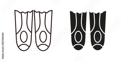 Scuba diving icons. EPS 10. Graphic icon vector designs