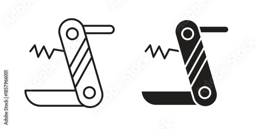 Swiss Knife icons. EPS 10. Graphic icon vector designs