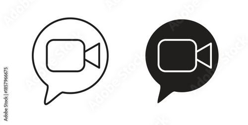 Video call icons. EPS 10. Graphic icon vector designs