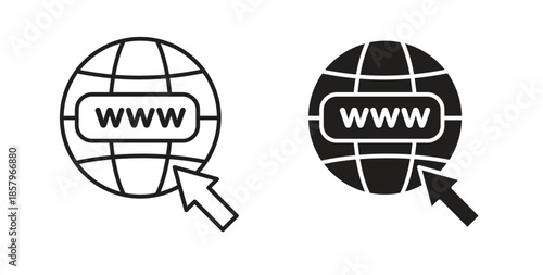 Website globe icons. EPS 10. Graphic icon vector designs