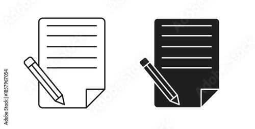 Writing icons. EPS 10. Graphic icon vector designs