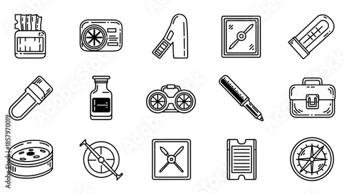 Collection of hand drawn apothecary jars and containers for various uses