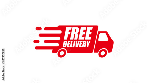 Vector illustration free delivery truck