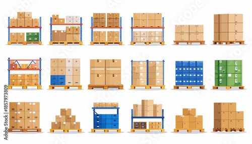 Collection of Cardboard Boxes and Packaging.