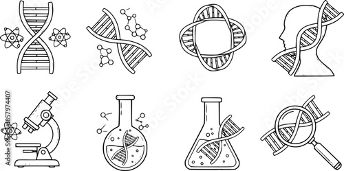  Sketch DNA icons set