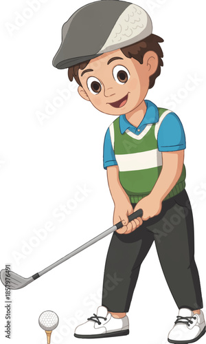 boy playing golf