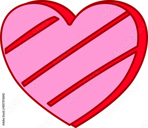 red heart on white background