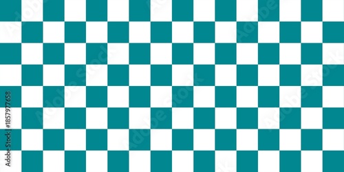 Photos A simple, seamless graphic pattern of a teal and white checkerboard