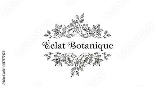 Elegant Botanical Frame with Eclat Botanique Text.