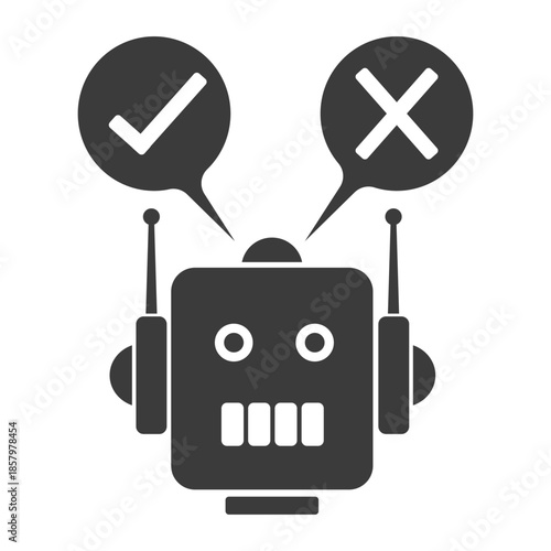 AI App Answer Bot Question Assistance Vector Icon Silhouette Illustration