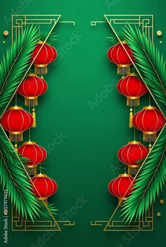 happy chinese new year 2026 green screen background