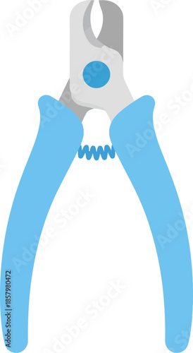 Blue pet nail clippers for grooming dogs and cats vector illustration.