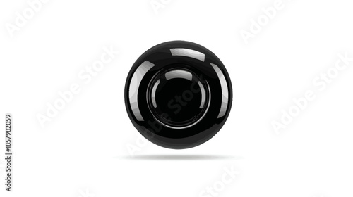 Sleek black circular smart sensor or control button for modern technology and smart home automation on a clean white background.