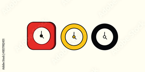 Time Clock Vector Icons Collection
