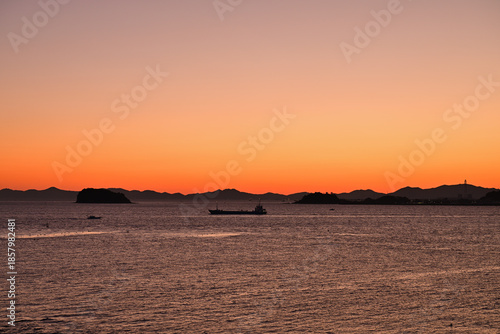 羽豆岬から見る日の出の風景