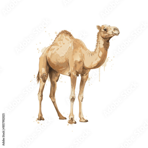 A camel illustration with slightly different posture in flat style. Perfect for desert, adventure, and cultural-themed graphics.