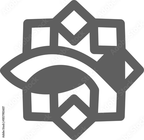 the logo is the monogram fish and octagon. Unique and elegant.