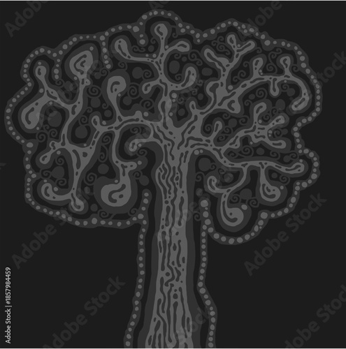 Stylised tree illustration; floral icon