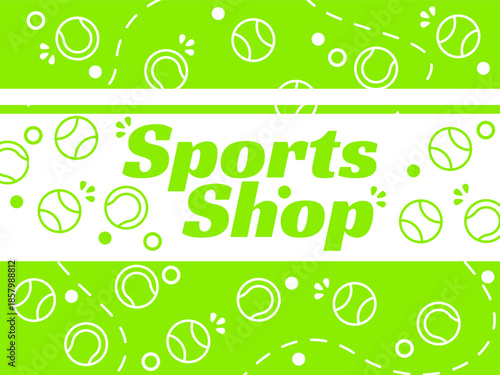 Green Tennis Ball Pattern Background for Sports Shop Banner