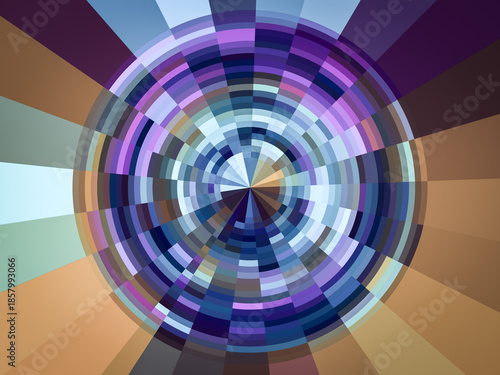A colorful, abstract design with a purple center
