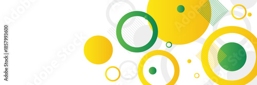 yellow and green circle banner background. Vector abstract graphic design banner pattern background template. Eps 10
