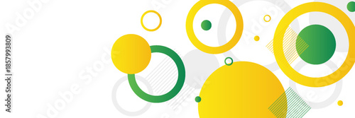 yellow and green circle banner background. Vector abstract graphic design banner pattern background template. Eps 10