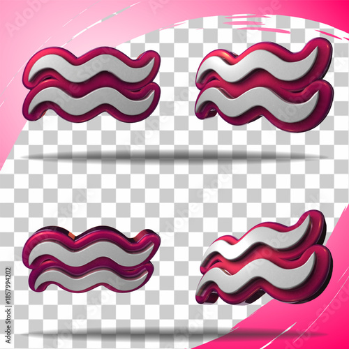 element 3d render icon set bundle aquarius