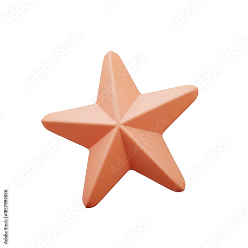 Orange star shaped object isolated on white background perfect for design.