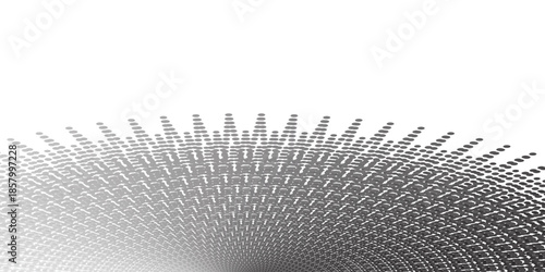 Halftone circular dots. Thick black halftone dots. Lines in a circle. Geometric art. Vector