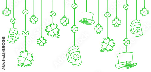 Vector illustration of a beautifully hanging St. Patrick's icon