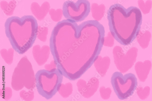 ピンクのハートの背景素材