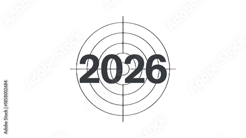 Conceptual image with the year 2026 at the center of the target.