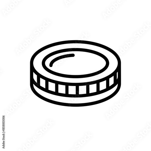 Close-up of a Single Coin with Detailed Edge and Circular Shape for Financial Themes